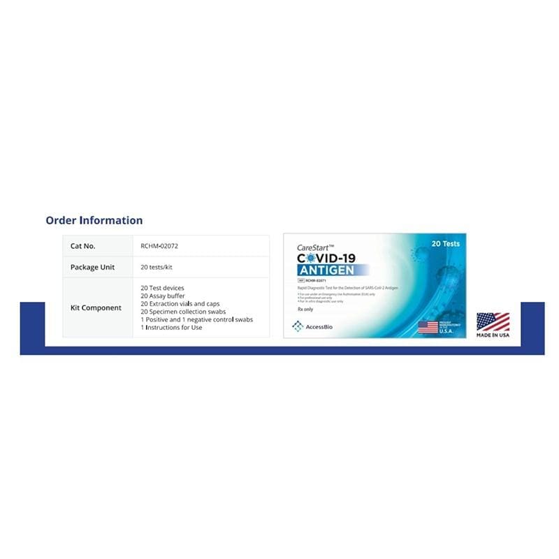 Carestart Covid Antigen Rapid Poc Test Peach Medical Corp