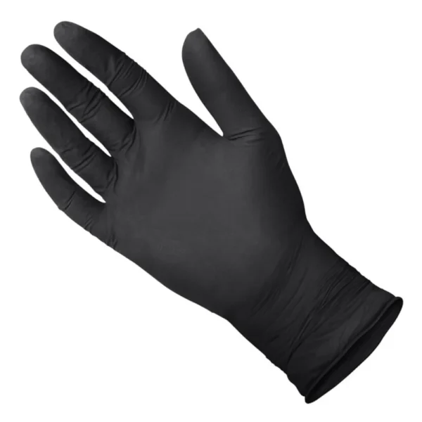 Close-up of MEDGLUV Dragon Skinz Nitrile Exam Gloves MG5991 Series, highlighting the textured surface and sleek black color.