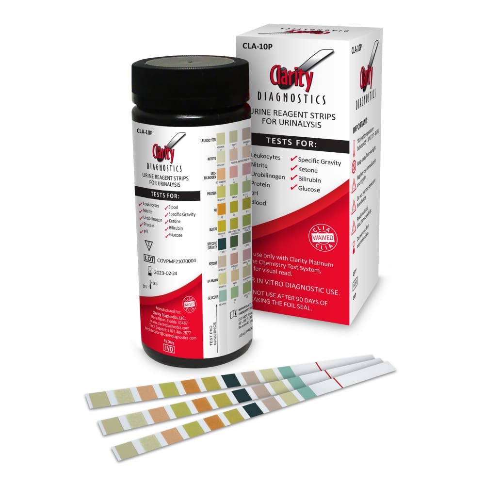 Clarity Diagnostics Urinalysis Clarity Platinum Urinalysis Strips 100bottle Peach Medical Corp 8085